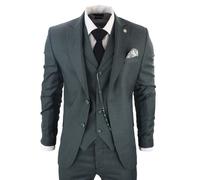 Classic 3-Piece Plain Green Suit Infinity Leather Green 46R