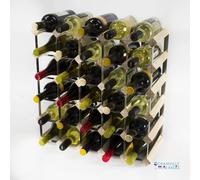 Classic 30 bottle pine wood and galvanised metal wine rack self assembly