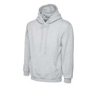 Classic 300 GSM Hooded Sweatshirt Winter Wear | Heavy Cotton Polyester Blend | Brushed Fleece Hoodie with Kangaroo Pocket | 4XL | Heather Grey