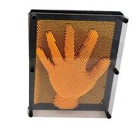 Classic 3d Clone Pin Art Board Novelty Toy Pin Point Impression Art Sculpture Pin Model Home Office Desktop Toys(small Orange)
