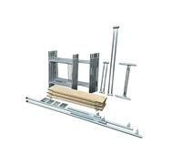 Classic 5.5m (WH) DIY Galvanised Scaffold Tower (4 x 2'6" Base) (Basic Kit with Platform Boards & Stabilisers)