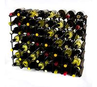 Cranville wine rack storage 56 bottle dark oak stain wood and metal assembled