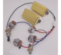 Classic 57 Guitar Pickups Set 50/50mm Classic 57+ Bridge/Neck Pickups Gold with 2Conductor 2V2T wiring harness For Les Paul style Guitar Accessoires