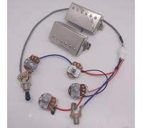 Classic 57 Guitar Pickups Set Classic 57+ 50/50mm Bridge/Neck Pickups Chrome with 2Conductor 2V2T wiring harness For Les Paul style Guitar Accessoires