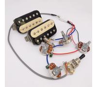 Classic 57 Guitar Pickups Set Classic 57+ 50/50mm Bridge/Neck Pickups Zebra with 2Conductor 2V2T wiring harness For Les Paul style Guitar Accessoires