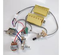 Classic 57 Guitar Pickups Set Classic Plus Bridge Neck Alnico II Pickups Gold with 4 Conductor 2V2T Wiring Harness Fast Wiring Without Soldering For Les Paul style Guitar Accessoires