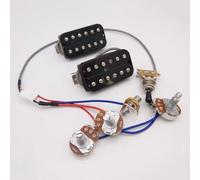 Classic 57 Plus Guitar Pickups Set Alnico II Humbucker 50/50mm Bridge/Neck Pickups Black with 4C 2V1T wiring harness For Gibson Les Paul Guitar Accessoires