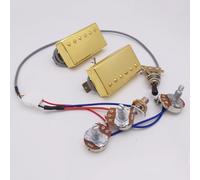 Classic 57 Plus Guitar Pickups Set Alnico II Humbucker 50/50mm Bridge/Neck Pickups Gold with 4C 2V1T wiring harness For Gibson Les Paul Guitar Accessoires