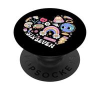 Classic 67 Meme - I Love SIX Seven Boho Style Gen Alpha Tee PopSockets Adhesive PopGrip
