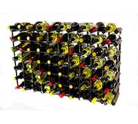 Cranville wine rack storage 70 bottle dark oak stain wood and metal assembled