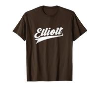Classic 70s Retro Name Elliott T-Shirt, Men, Brown, Small