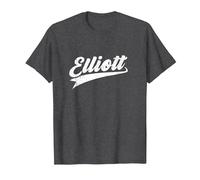 Classic 70s Retro Name Elliott T-Shirt, Men, Dark Heather Grey, X-Large