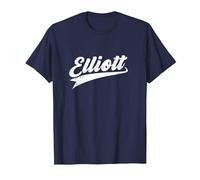 Classic 70s Retro Name Elliott T-Shirt, Men, Navy Blue, XX-Large