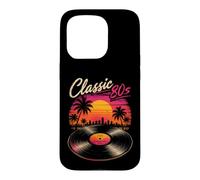 Classic 80's Retro Sunset Vinyl Record Synthwave Vibes Art Case for iPhone 15 Pro
