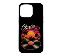 Classic 80's Retro Sunset Vinyl Record Synthwave Vibes Art Case for iPhone 15 Pro Max