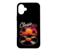 Classic 80's Retro Sunset Vinyl Record Synthwave Vibes Art Case for iPhone 16 Plus
