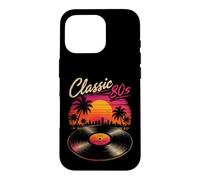 Classic 80's Retro Sunset Vinyl Record Synthwave Vibes Art Case for iPhone 16 Pro