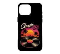 Classic 80's Retro Sunset Vinyl Record Synthwave Vibes Art Case for iPhone 16 Pro Max