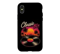 Classic 80's Retro Sunset Vinyl Record Synthwave Vibes Art Case for iPhone X/XS