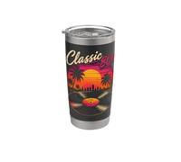 Classic 80's Retro Sunset Vinyl Record Synthwave Vibes Art Stainless Steel Insulated Tumbler