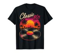 Classic 80's Retro Sunset Vinyl Record Synthwave Vibes Art Value Graphic T-Shirt