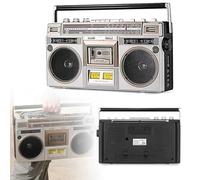 Classic 80s Style Retro CD Player Boombox, Portable Cassette Player Radio, Retro Bluetooth Tape Recorder AM/FM Radio, Support SD/USB Input, for Family Gathering Travel