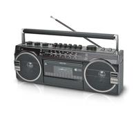 Classic 80s Style Retro Player Boombox, Portable Cassette Player Radio, AM/FM Radio, BT Cassette Recorder with Volume Adjustment Knobs & USB TF Card Play, for Family Gathering Travel,Black