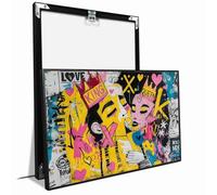 Classic Abstract Posters Character Love Kiss Painting Graffiti Wall Art Modern Contemporary Poster Street Graffiti Canvas Print Indoor Decor for Home Offices Living Room Farmhouse Framed Ready to Hang