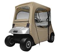 Classic Accessories Fairway Short Roof 2-Person FadeSafe E-Z-Go Golf Cart Enclosure, Light Khaki