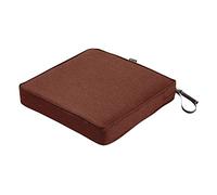 Classic Accessories Montlake FadeSafe Square Patio Dining Seat Cushion - 3" Thick - Heavy Duty Outdoor Patio Cushion with Water Resistant Backing, Heather Henna Red, 19"W x 19D x 3T (62-008-HHENNA-EC)