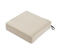 Classic Accessories Montlake FadeSafe Square Patio Lounge Seat Cushion - 5" Thick - Heavy Duty Outdoor Patio Cushion with Water Resistant Backing, Antique Beige, 25" W x 25D x 5T (62-020-BEIGE-EC)