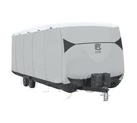 Classic Accessories Over Drive SkyShield™ Deluxe Water-Repellent Travel Trailer Cover, Fits 20' - 22'L x 118"H, Model 2, Camper RV Cover, All Season Protection for Motorhome, Black/Grey/White