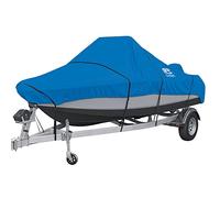 Classic Accessories Stellex Blue Center Console Boat Cover, 20'-22'L, Beam W to 106", Model E, Marine Grade Fabric, Water-Resistant, V-Hull Runabouts OutBoards and I/O, Elastic with Drawstring