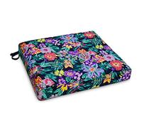 Classic Accessories Vera Bradley Water-Resistant Patio Seat Cushion, 21 x 21 x 3 Inch, Happy Blooms