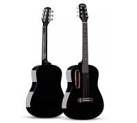 Classic Acoustic Guitar Bundle, Travel Guitar For Beginners with Gig Bag, Tuner, Strings, Picks, and Instructional Videos(Black,38 in)