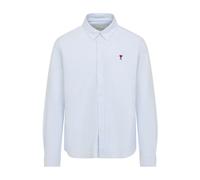 Ami Paris Mens Ami Paris Logo-Embroidered Regular-Fit Cotton Shirt Bleu Ciel M