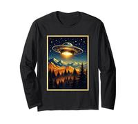 Classic Alien Poster Style Retro Sci Fi Conspiracy Theory Long Sleeve T-Shirt