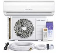 Classic America 12000 BTU Wall Mounted Mini Split Inverter without Wires with Heat Pump, 15 Feet Line Set, Range up to 600 Square Metres, (19 SEER2, 120 VAC), WiFi/Alexa