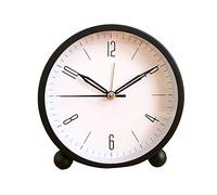 Classic Analogue Clock with Snooze and Light, Quiet Quartz Movement Crescendo Beep Alarm for Bedroom Black