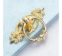 Classic Antique Zinc Alloy Drawer Pull Handle with For Ring for Use on Kitchen Cabinets, Dressers, Bookcases, and Vintage Style Doors (Gold)