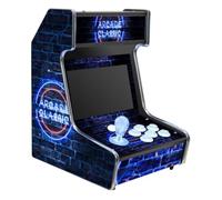 Classic Arcade Games, Retro Gaming Console Cabinet 6296 Games Mini Tabletop Machine Assembled Video-game Player 10.1” Screen (Blue)