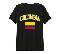Classic Arched Colombia Typography and Flag Premium T-Shirt