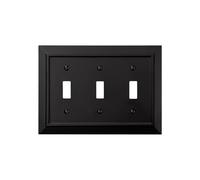 Classic Architecture Wall Plates,Light Switch covers, Electrical Outlet Covers, Duplex receptacle wall plates,Mid Size Bamboo Fiber Material Switch plates Matte Black (3 Gang Toggle 1PK)