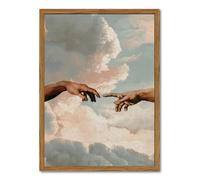 Classic Art Wall Art Set of 3, The Creation of Adam Hands Pictures Wall Decor Paintings, Famous Art Canvas Prints, for Living Room Bedroom Office 16x24 inch Framed