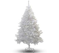 Classic Artificial Realistic Natural Branches Pine Christmas Tree Xmas Green-Unlit 4FT, 5FT, 6FT,7FT (White, 6ft with metal stand)