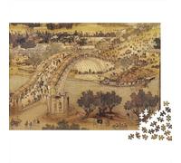 Classic artwork Bridge scenery 1000 piece puzzle for adults thick paper jigsaw mental training ancient city puzzle home decor 52x38cm/1000pcs