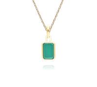 Classic Baguette Chalcedony Pendant Necklace in 9ct Yellow Gold