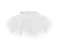 Classic Ballet Tutu Skirt for Women and Teens by 1950s Style with Comfortable Elastic Waistband (White, XXXXXXL)