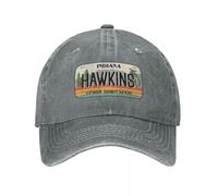 Classic Baseball Cap Hawkins Indiana License Plate Fashion Washed Denim Outdoor Adjustable Casquette Sports Baseball Cowboy for Camping Hiking Gifts