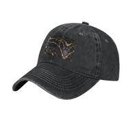 Classic Baseball Cap Trucker Low Profile Hat Golf Dad Hat Adjustable with Mesh Panels for Men Women Print Black Gold Marble